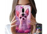 Custodia Per Xiaomi Redmi 8 - Chihuahua Carino Su Sfondo Rosa Con Fiori