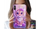 Custodia Per Xiaomi Redmi 9A - Simpatica Tigre Su Sfondo Rosa + Vetro