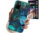 Custodia Per Xiaomi Poco M3 Pro 5G - Blu Verde Marmo Disegni Posteriori