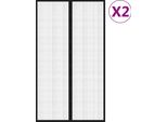 Tende Per Porte A Zanzariera 2 Pz. Magnete Nero 200X80 Cm