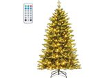 Costway Albero Di Natale Artificiale Da 180 Cm Con Luci, Albero Di Natale Illuminato Con Led Multicolore E Bianco Caldo, 11 Modalità Di Illuminazione, Albero Di Natale Artificiale, Per Casa Ufficio Festa