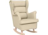 Vidaxl Poltrona A Dondolo Crema 74X90X102 Cm Tessuto