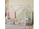 Letto Per Bambini Flieks 90X200Cm Con Porta, Letto Per Bambini Con Rete A Doghe, Letto In Legno, Letto Singolo Per Bambini, Bianco