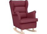 Vidaxl Sedia A Dondolo Rosso Vino 74X90X102 Cm Tessuto