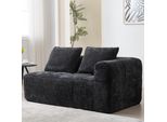 Lvhom Divano A 2 Posti Con Tasca Laterale, Chaise Longue Divano Angolare Relax Poltrona, Poltrona Lounge Divano Letto Imbottito Divano Doppio Per Soggiorno, Nero