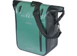 Borsa Da Bicicletta Basil Rivo M Borsa Singola 12-15 L Argento-Verde-Nero Con Ganci Mik Per Fissaggio Al Portapacchi Resistente Alle Intemperie