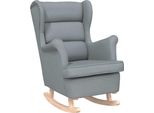 Vidaxl Sedia A Dondolo Grigio Chiaro 74X90X102 Cm Tessuto