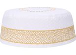 Sciarpa In Poliestere Misto Cotone Cappello Da Preghiera Musulmano Islam Uomo Ricamo (Giallo 57 Cm)