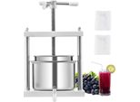 Manuelle Obstweinpresse 5L - Edelstahl Obstmühle für Weinherstellung - Handbetriebene Presse für Obstwein