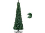 Costway 270Cm Albero Di Natale A Matita, Abete Artificiale Con 1500 Punte Di Rami, Supporto In Metallo, Albero Di Natale In Pvc Con Aghi, Albero Di Natale Artificiale, Verde