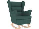 Vidaxl Sedia A Dondolo Verde Scuro 74X90X102 Cm Tessuto