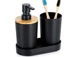 Dispenser Sapone Liquido Gel Spazzolino Da Denti Tazza Dentifricio Bagno Set