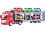 Camion Trasportatore Auto Giocattolo Con 6 Piccoli Giocattoli Interattivi Rimovibili Per Bambini, Rosso