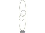 Globo Lighting Led Stehlampe "Spira", Silberfarben Matt, Leuchten, Stehleuchte/Wohnzimmer/Schlafzimmer/Flur, Led Stehlampe