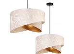 Light-Home Milano Lampada A Sospensione Con Paralume - Lampada Da Soffitto Industriale - Lampada A Sospensione In Metallo Con Paralume In Velluto - Beige Monserta, Nero
