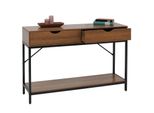 Konsolentisch MCW-O76, Telefontisch Beistelltisch Ablagetisch, Schubladen Ablage Industrial 76X109X30Cm ~ Braun