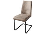Riess-Ambiente Stuhl Apartment - Antik Taupe Mit Metallgestell Freischwinger Industrial