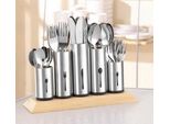 8x Besteckhalter PIPES mit 5 Halterungen, Edelstahl Besteck, Besteckset