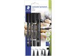 Staedtler Set Di Pennarelli Permanenti Lumocolor, 4 Pezzi, Nero