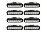 Fiqops Led Luce Da Lavoro 12V 24V Led Faro Da Lavoro Trattore, Led Faro 12V Trattore Per Offroad, Suv, Atv, Led Faretto Auto 18W, 8 Pezzi
