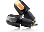 Terminali Universali Per Moto - Indicatori Led Rondo Nero 7/8" + 1"" E Manubri In Alluminio Omologati E"