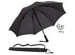 Stockregenschirm EUROSCHIRM Swing, Damen, schwarz, Bezug: 100% Polyamid, uni, Regenschirme, geringes Gewicht, mit Schultertragegurt an der Hülle