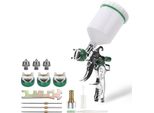 Set Di Pistole A Spruzzo Hvlp Yakimz 3 Ugelli 1,4 Mm 1,7 Mm, 2 Mm Flacone Spray 600 Ml Aria Compressa Per Riparazioni Spot