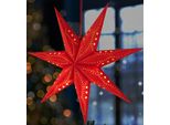Brubaker Stella Di Natale 3D Da Appendere - Stella Di Carta Per Finestre Con Presa E14 - Stella Dell'avvento Decorativa Da 60 Cm, Rossa