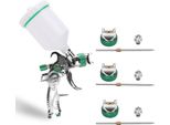 Yakimz 2X Pistola A Spruzzo Hvlp Pistola A Spruzzo Professionale 3 Ugelli (1,4/1,7/2,0 Mm) Su Auto, Navi E Mobili