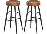 Vasagle Collezione Ekho - Sgabello Da Bar, Set Di 2, Sgabello Da Bar, Sedia Da Cucina, Similcuoio, Altezza 76,2 Cm, Per Cucina, Sala Da Pranzo, Montaggio Facile, Marrone Caramello