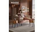 Vasagle Sgabello Della Collezione Ekho, Panca Con Vano Portaoggetti, Scatola Per Sedile, Pelle Finta, Cuciture, Stile Moderno Di Metà Secolo, Moderno, Rotondo, Gambe In Acciaio
