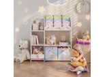 Scaffale Per Bambini 'Lysekil' Con 2 Contenitori 100 X 93 X 30 Cm Con Motivo A Unicorno