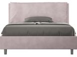 Ityhome - Letto Matrimoniale Francese Con Rete Imbottito 140X210 Microfibra Glicine Antea Large