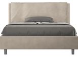 Ityhome - Letto Matrimoniale Francese Con Rete Imbottito 140X210 Microfibra Sabbia Antea Large