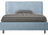 Ityhome - Letto Matrimoniale Francese Senza Rete Imbottito 140X200 Microfibra Azzurro Antea Large