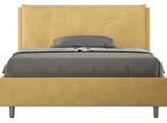 Ityhome - Letto Matrimoniale Francese Senza Rete Imbottito 140X190 Microfibra Ocra Appia Large