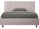 Ityhome - Letto Matrimoniale Francese Contenitore Imbottito 140X210 Microfibra Glicine Appia Large