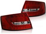 Luci Posteriori A Led Per Audi A6 C6 4F Berlina Anno 04-08 Rosso/Cromo 6-PIN