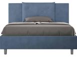 Ityhome - Letto Matrimoniale Francese Senza Rete Imbottito 140X190 Microfibra Blu Appia