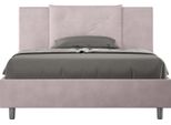 Ityhome - Letto Matrimoniale Francese Contenitore Imbottito 140X190 Microfibra Glicine Appia