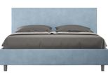 Ityhome - Letto Matrimoniale Francese Con Rete Imbottito 140X210 Microfibra Azzurro Adele