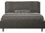 Ityhome - Letto Matrimoniale Francese Contenitore Imbottito 140X210 Microfibra Grigio Antea Large