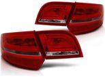 Luci Posteriori A Led Per Audi A3 8P Sportback Anno 04-08 Rosso/Cromo