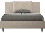 Ityhome - Letto Matrimoniale Francese Contenitore Imbottito 140X190 Microfibra Sabbia Appia