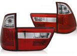 Luci Posteriori A Led Per Bmw X5 E53 Anno 99-03 Rosso/Cromo