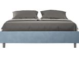 Ityhome - Letto Con Rete Imbottito 160X190 Microfibra Azzurro Azelia
