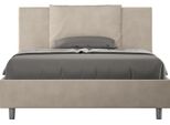 Ityhome - Letto Matrimoniale Francese Contenitore Imbottito 140X210 Microfibra Sabbia Antea