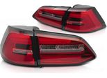 Fanali Posteriori Full Led Per Vw Golf 7 (Vii) Variant Anno 13-17 Rosso/Cromo