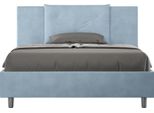 Ityhome - Letto Matrimoniale Francese Con Rete Imbottito 140X190 Microfibra Azzurro Appia