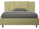Ityhome - Letto Matrimoniale Francese Contenitore Imbottito 140X190 Microfibra Tè Verde Appia